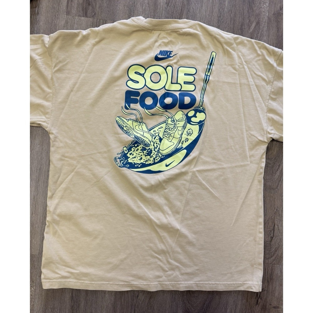 Nike Sole Food T-Shirt Men's Large Beige Dim Sum Dumpling Graphic Tee Streetwear